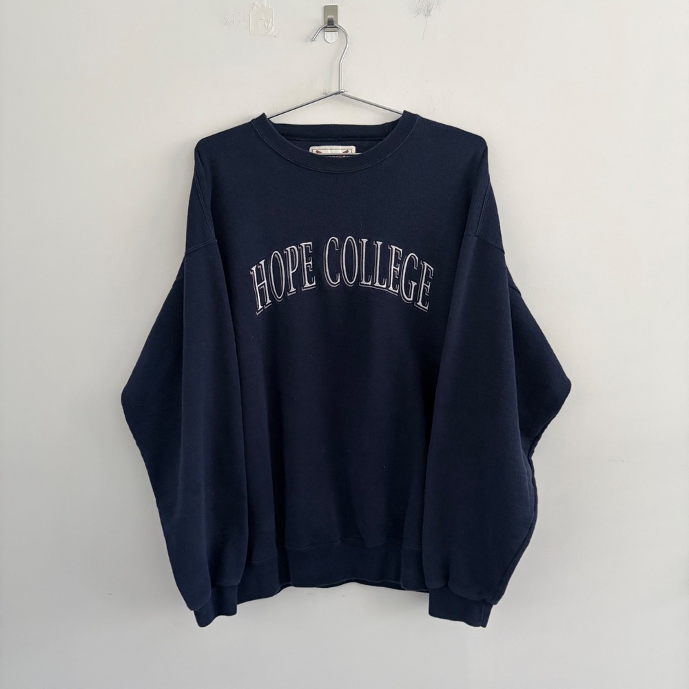 Oarsman 913 Hope College Crewneck Sweatshirt Navy Blue XL USA Made